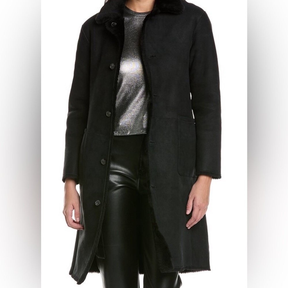 All Saints Serra 2 in 1 Shearling Coat